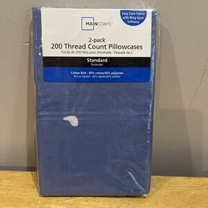 Vintage Mainstays Cottage Blue Pair of Standard Queen Pillowcases